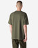 A back view of an olive green American Apparel Super Heavyweight T-Shirt, featuring a plain design and a brand logo.