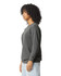 A grey sweatshirt featuring a crewneck design, shown from the side with a relaxed fit and long sleeves.