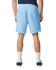 Light blue lightweight sweatshorts with an elastic waistband, viewed from the back, featuring a logo.