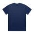 A navy blue T-shirt with short sleeves and a round neckline. It features a small logo on the tag.