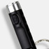 A rechargeable torch keyring in black with a silver top, featuring a power button and a keyring attachment.