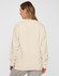 A unisex airlayered CVC crew neck sweater in a light beige colour, shown from the back. It features long sleeves and a relaxed fit.