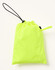 A bright yellow nylon pouch with a drawstring closure, suitable for storing lightweight waterproof rain pants.