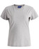 A grey premium cotton short-sleeve tee shirt for women, featuring a round neckline and a simple design.