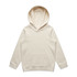 A cream-coloured hoodie with a large hood and a front pocket. It features a subtle logo.