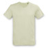 A light green unisex T-shirt featuring a round neck and short sleeves, with a logo on the label.
