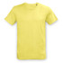 A bright yellow unisex t-shirt with a round neck and short sleeves. It features a branding logo.