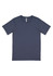 A navy short sleeve t-shirt with a round neck and no visible designs. It features a brand logo.