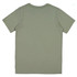 A plain olive green short sleeve t-shirt with a round neckline and no visible branding.