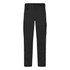 Lightweight drill pants in black, featuring a slim fit and a side pocket, with a branded logo.