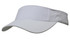 A white brushed heavy cotton visor with a wide brim and adjustable back strap. It features a logo.