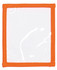 An orange plastic pocket with a transparent front, designed for holding documents or cards, in a pack of 25.