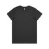 A black T-shirt featuring a simple design and a logo at the neckline. Suitable for casual wear.