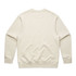 A cream-coloured jumper featuring a plain back. The design includes a ribbed hem and cuffs, alongside a branding logo.