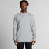 A long-sleeve grey polo shirt with a collar and buttons, featuring a logo on the chest.