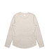 A long-sleeve T-shirt in a soft beige colour with a round neckline and a logo.
