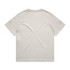 A beige t-shirt with a relaxed fit and a subtle textured appearance on the back. It has a logo.