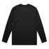 A black long-sleeved T-shirt featuring a smooth, plain back design and a logo.