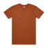 A plain orange T-shirt with short sleeves and a crew neckline, featuring a logo label inside.