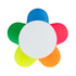A flower-shaped highlighter featuring blue, green, pink, orange, and yellow sections around a central white body.