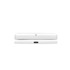 A white wireless charger with a sleek, minimalist design and a branding logo on the surface.