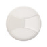 A reusable coffee cup with a flip lid, featuring a white RPET band. The cup has a smooth finish and includes a logo.