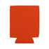 An orange stubby cooler with a bottom cut-out, featuring a simple design and stitched edges.