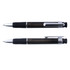 A set of Chrystalis Pens featuring a sleek black design with chrome accents and a rubber grip.