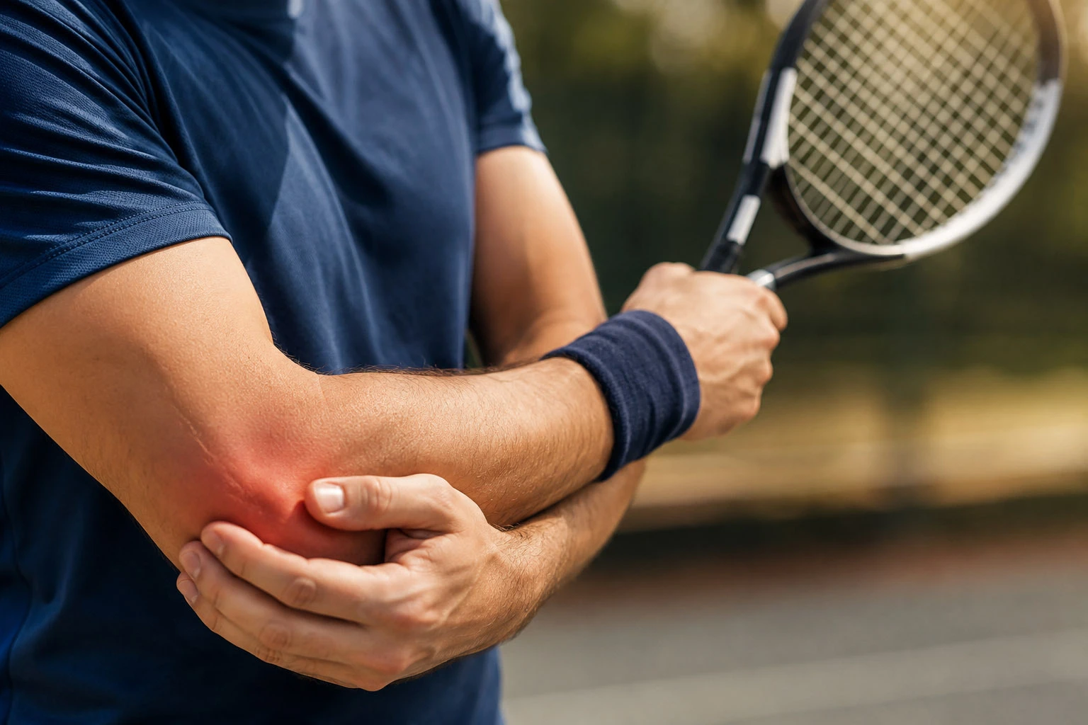Tennis Elbow Discomfort on Court