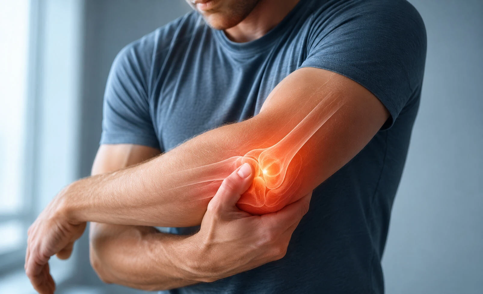 Man Experiencing Elbow Pain