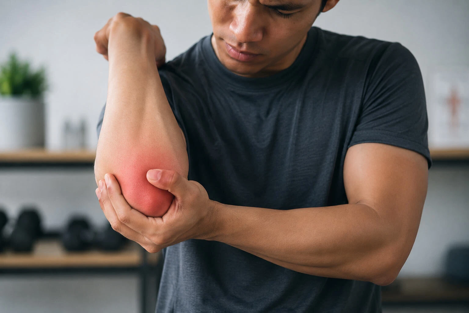 Common problems include overuse injuries such as tennis elbow and golfer's elbow, as well as bursitis, general elbow pain, joint swelling, bruising, and muscle strains. If you're dealing with elbow pain or a recent injury whether you're an athlete, a manual worker, or simply trying to understand what might be causing your symptoms, knowing which type of elbow problem you have is an important first step toward the right treatment and support.  Explore the common elbow injuries below to learn how they are identified, what causes them, the symptoms they can produce, how they are diagnosed, and which treatment options may help recovery.