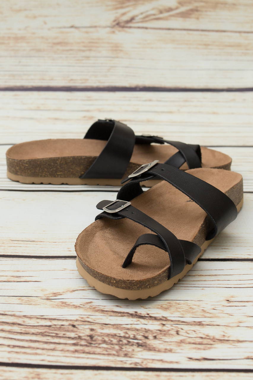 cute black strappy sandals