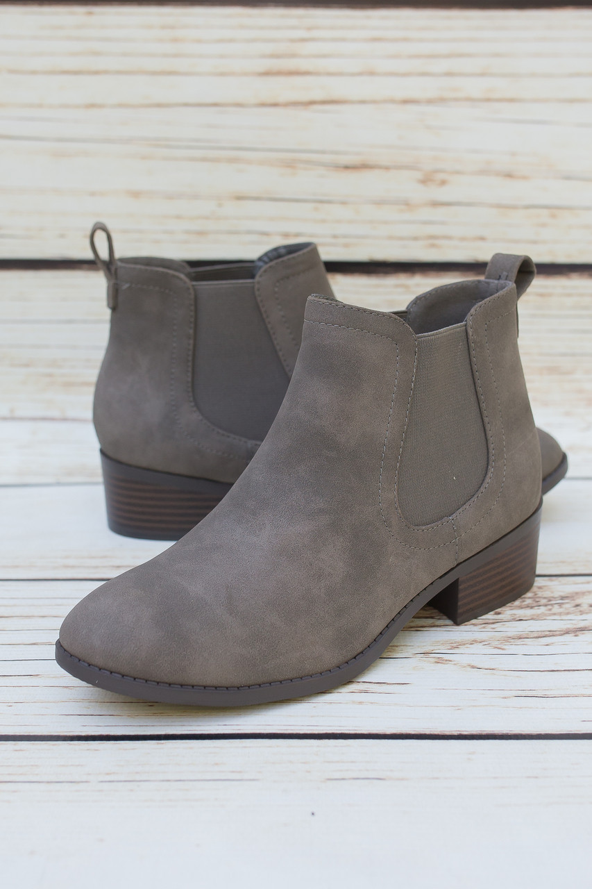 gray booties