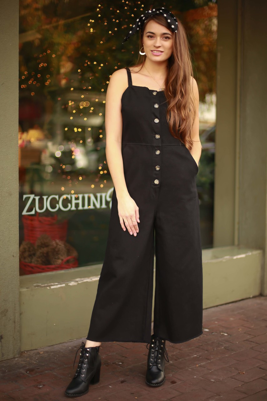 black button jumpsuit