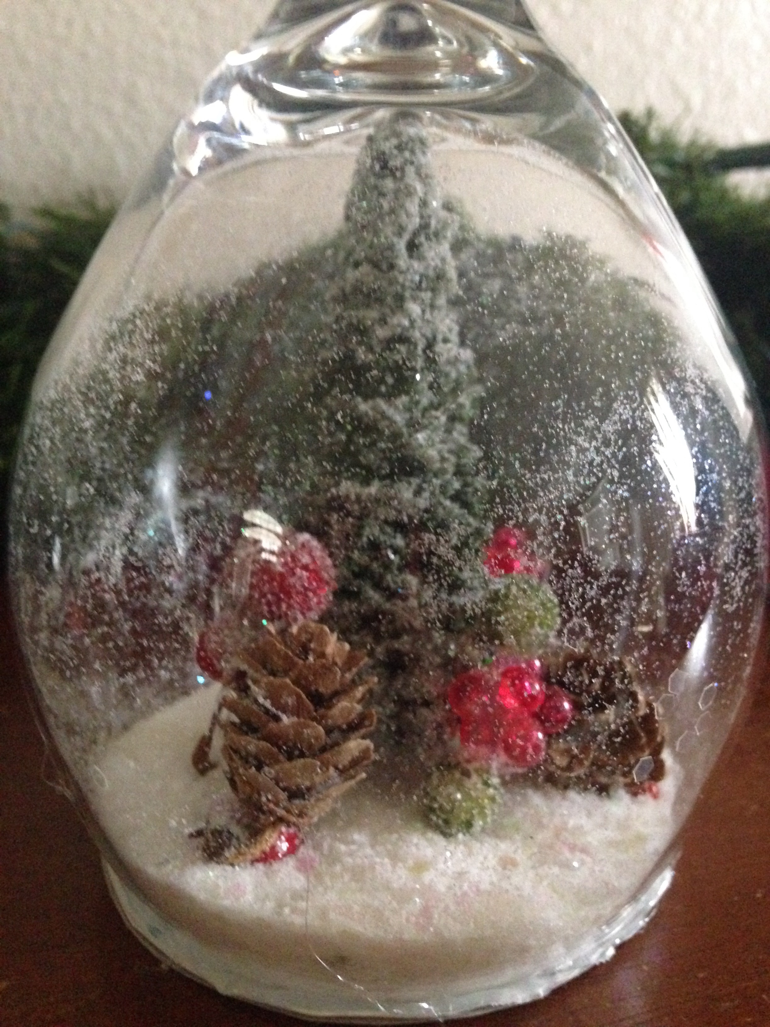 DIY Wine Glass Snow Globes - Anika Burke