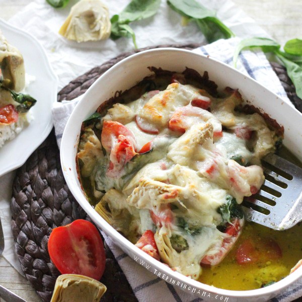 Easy Pesto Spinach Artichoke Chicken Bake Anika Burke