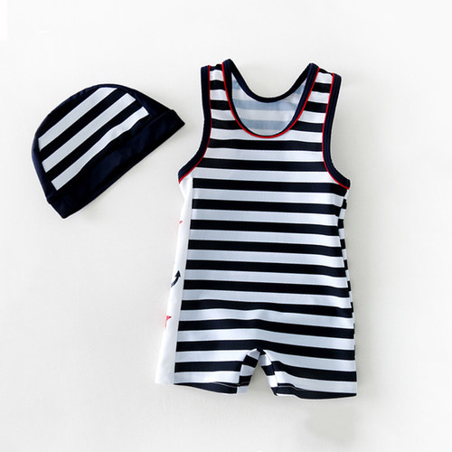 Two Piece Boys Nautical Sleeveless Swimsuit