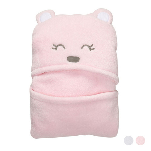 Cartoon Bear Hooded Soft Baby Blanket