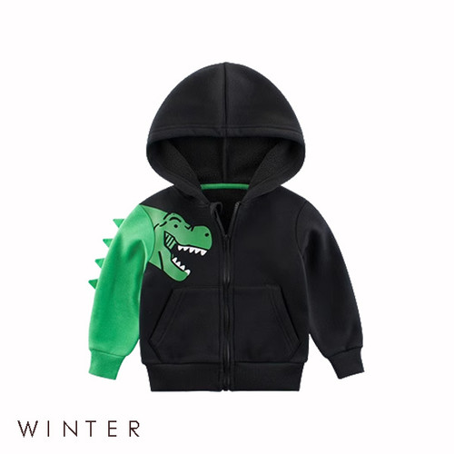 Winter Dinosaur Sleeve Fleece Jacket