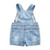 Faded Soft Denim Shorts Overalls