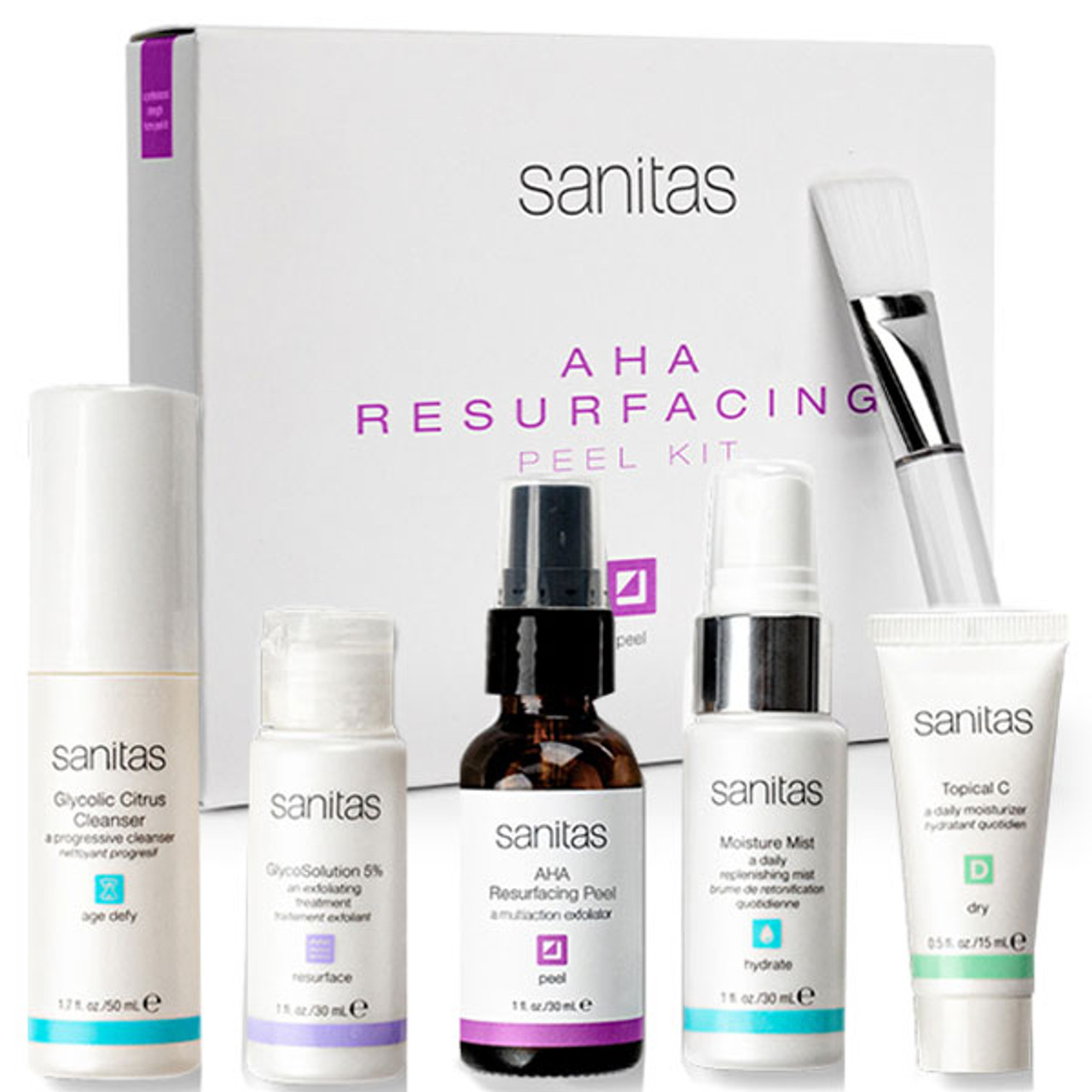 Sanitas AHA Resurfacing Peel Kit  |  Professional-Grade