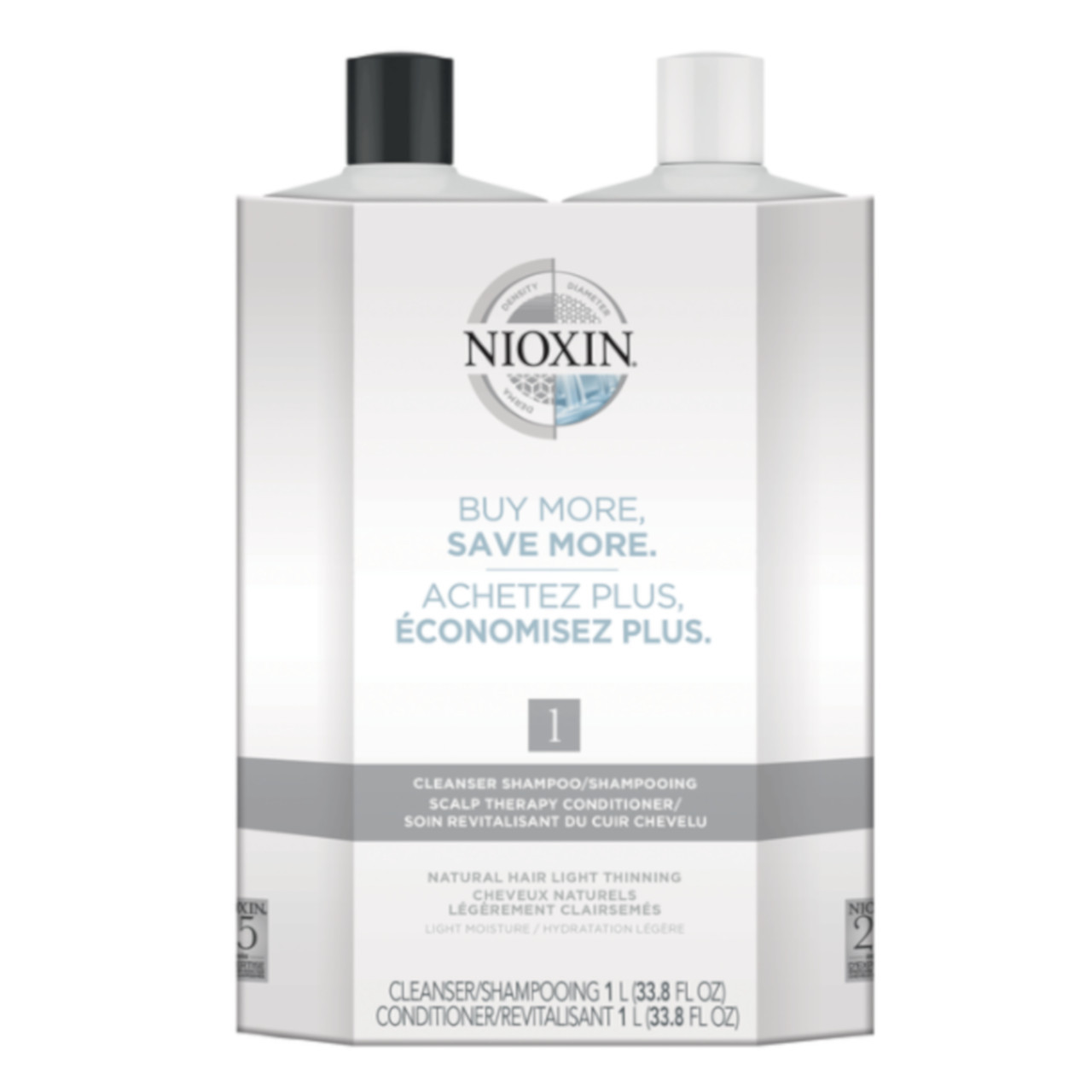 Nioxin System 1 Cleanser, Scalp Therapy Liter Duo