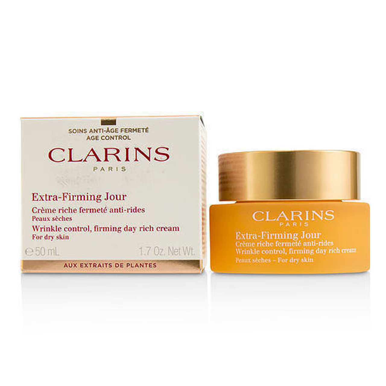 Clarins Extra-Firming Jour Wrinkle Control, Firming Day Rich Cream - For Dry Skin