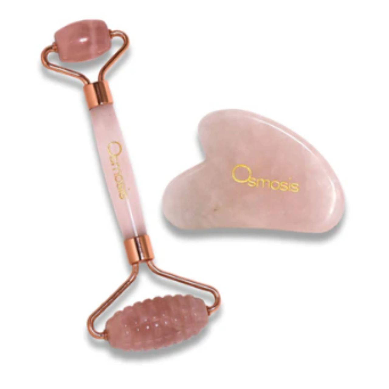 Osmosis Rose Quartz Facial Roller & Gua Shua Set