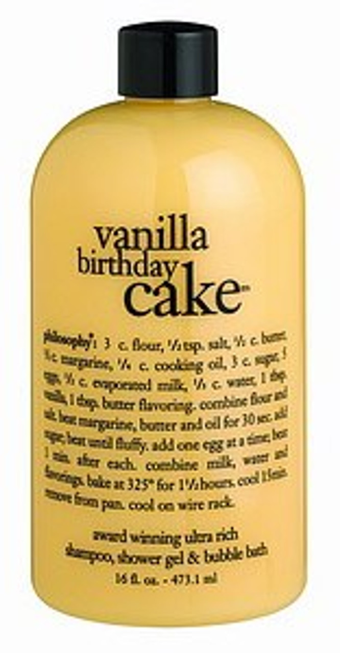 Philosophy Vanilla Birthday Cake Shampoo, Shower Gel, & Bubble Bath - 16 oz