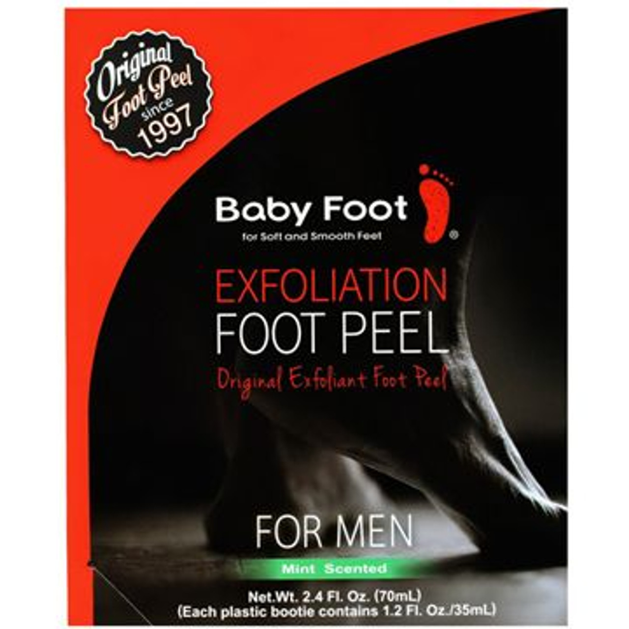 Baby Foot Exfoliation Foot Peel For Men - Mint Scented - 2.4 oz