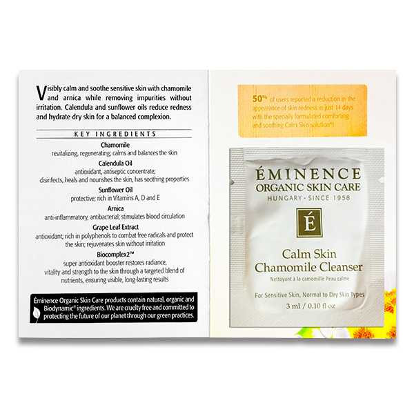 Eminence Calm Skin Chamomile Cleanser 8.4 oz ® on Sale at 38 Free Samples & Reward Points