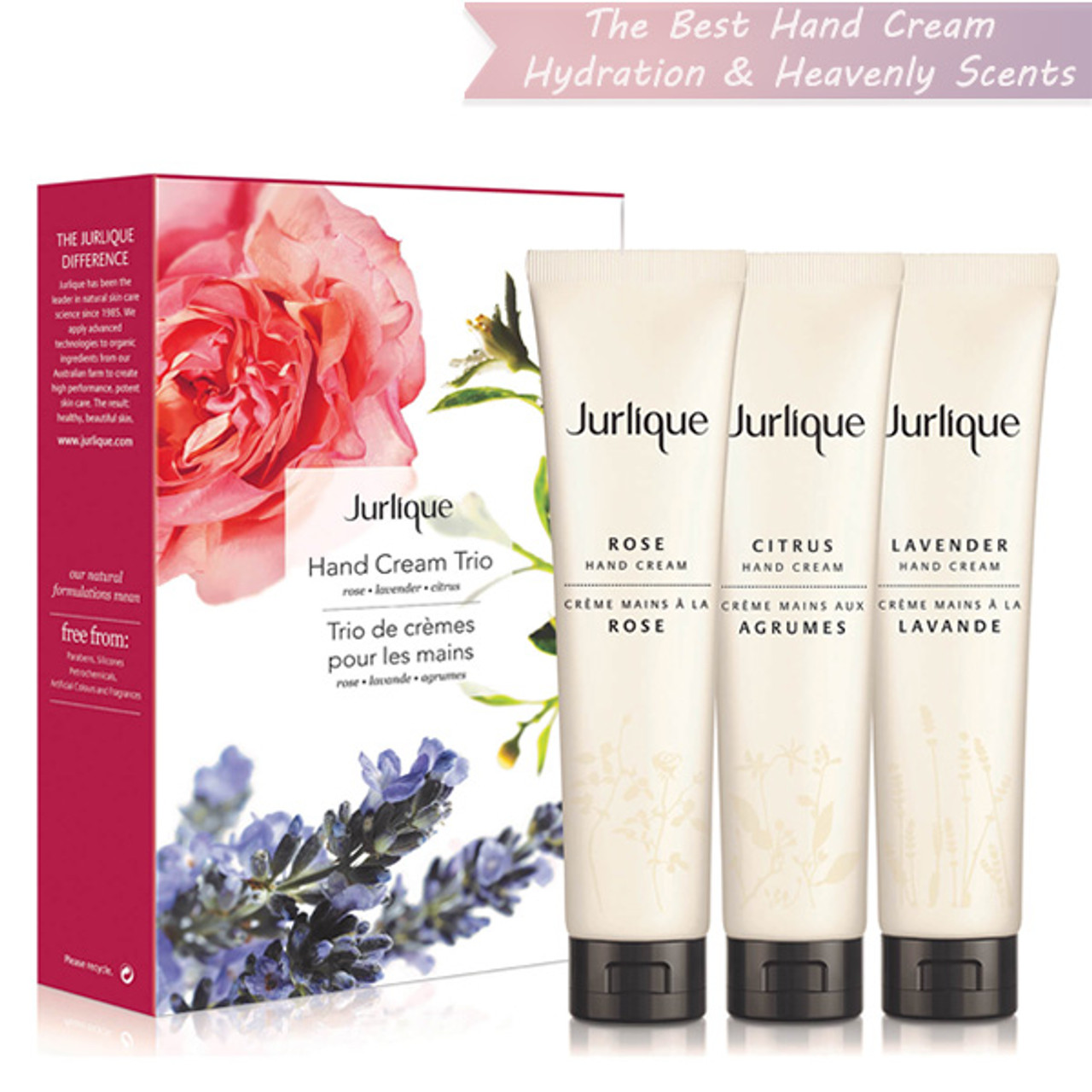 Jurlique Hand Cream Trio | Citrus, Rose & Lavender Scents