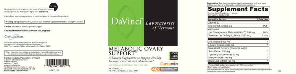 DaVinci Labs Metabolic Ovary Support