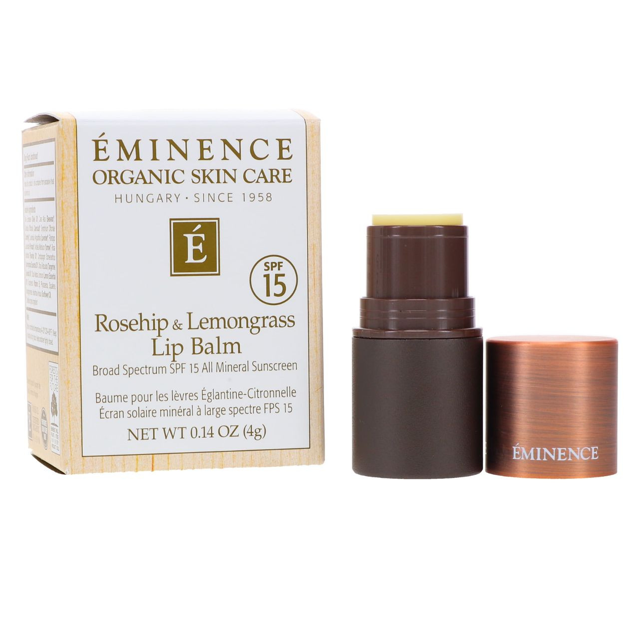 Eminence Rosehip & Lemongrass Lip Balm SPF 15 - .14 oz